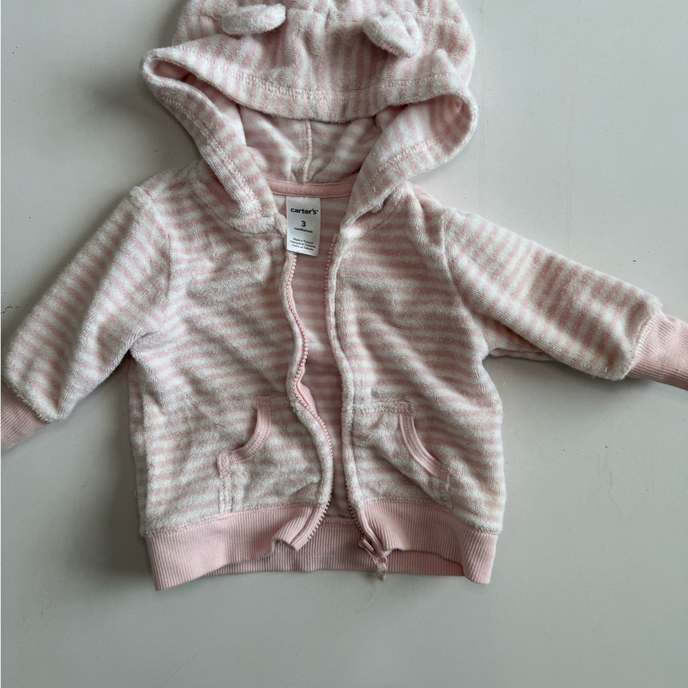 Carter's Soft Pink Striped Hoodie
